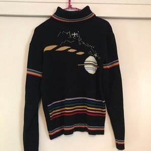 1970s alien space rainbow turtleneck